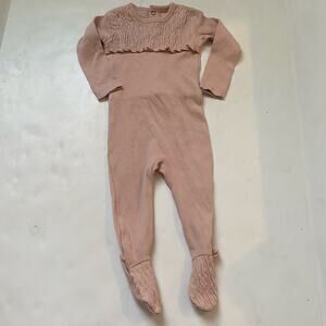 L’ovedbaby Pink Organic Cotton One Piece Snap Sleeper Romper